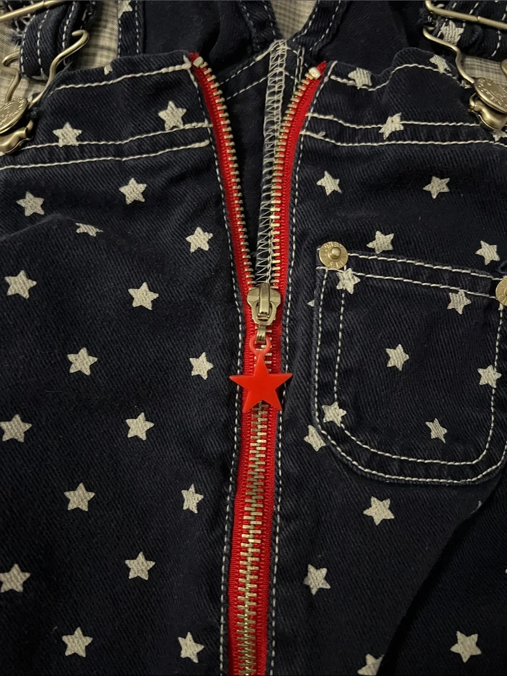 Kids Warner Bros. Navy Star Print Denim Overalls with Pink Tweety Tee